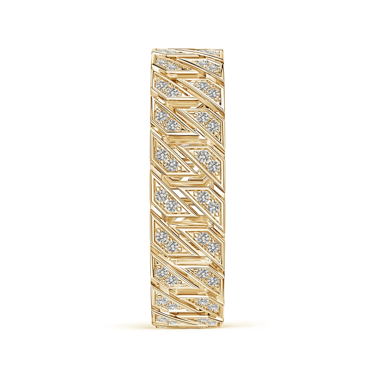 Pave-Set Diamond Men's Octagon-Shaped Ring