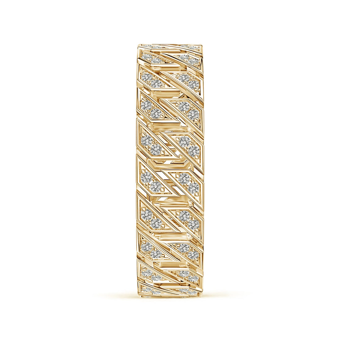 Pave-Set Diamond Men's Octagon-Shaped Ring