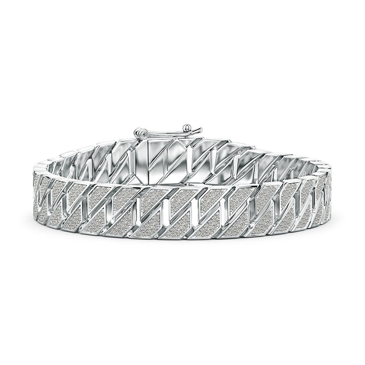Pave Diamond Men's Octagon-Shaped Link Chain Bracelet