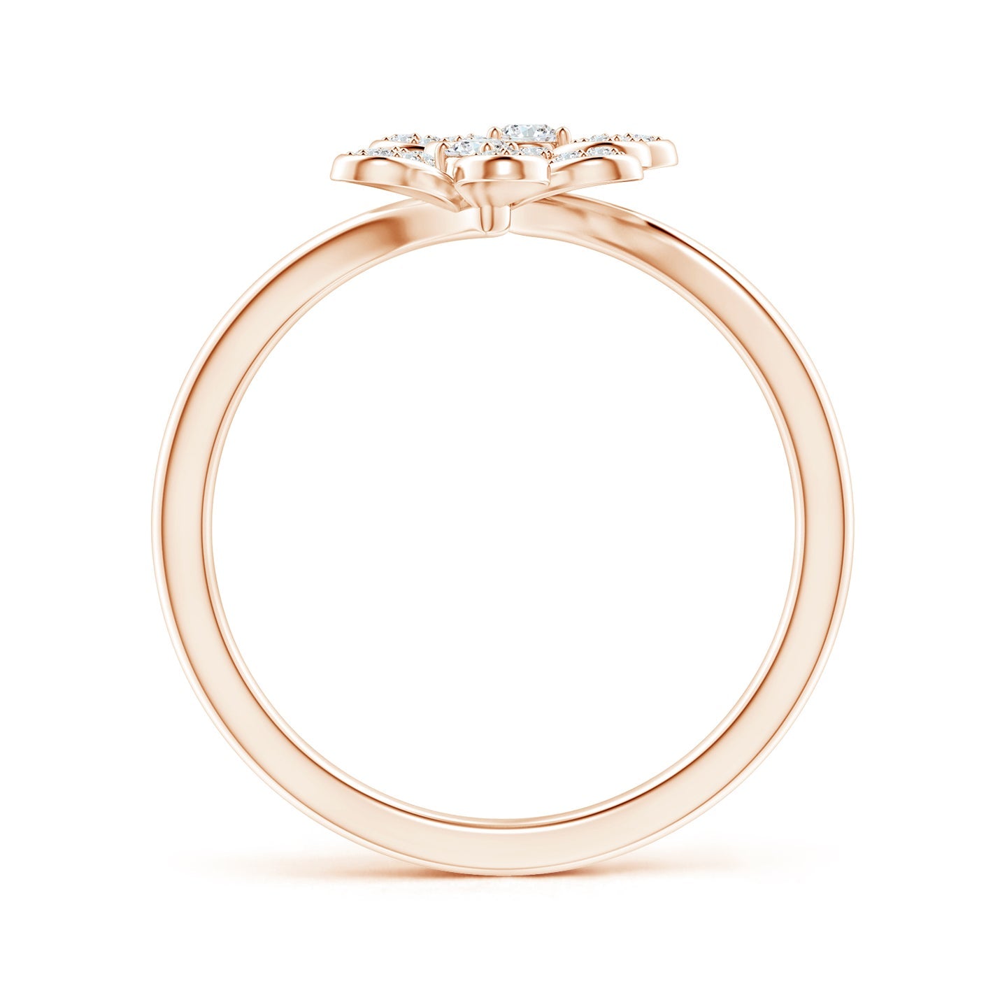 Lab-Grown Diamond Five Petal Flower Fashion Ring