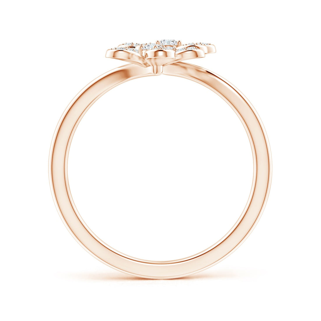 Lab-Grown Diamond Five Petal Flower Fashion Ring