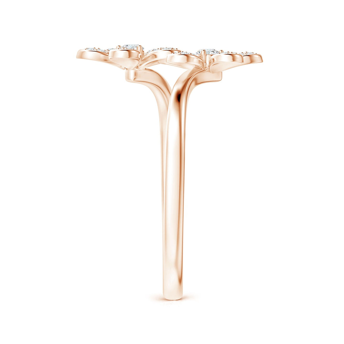 Lab-Grown Diamond Five Petal Flower Fashion Ring