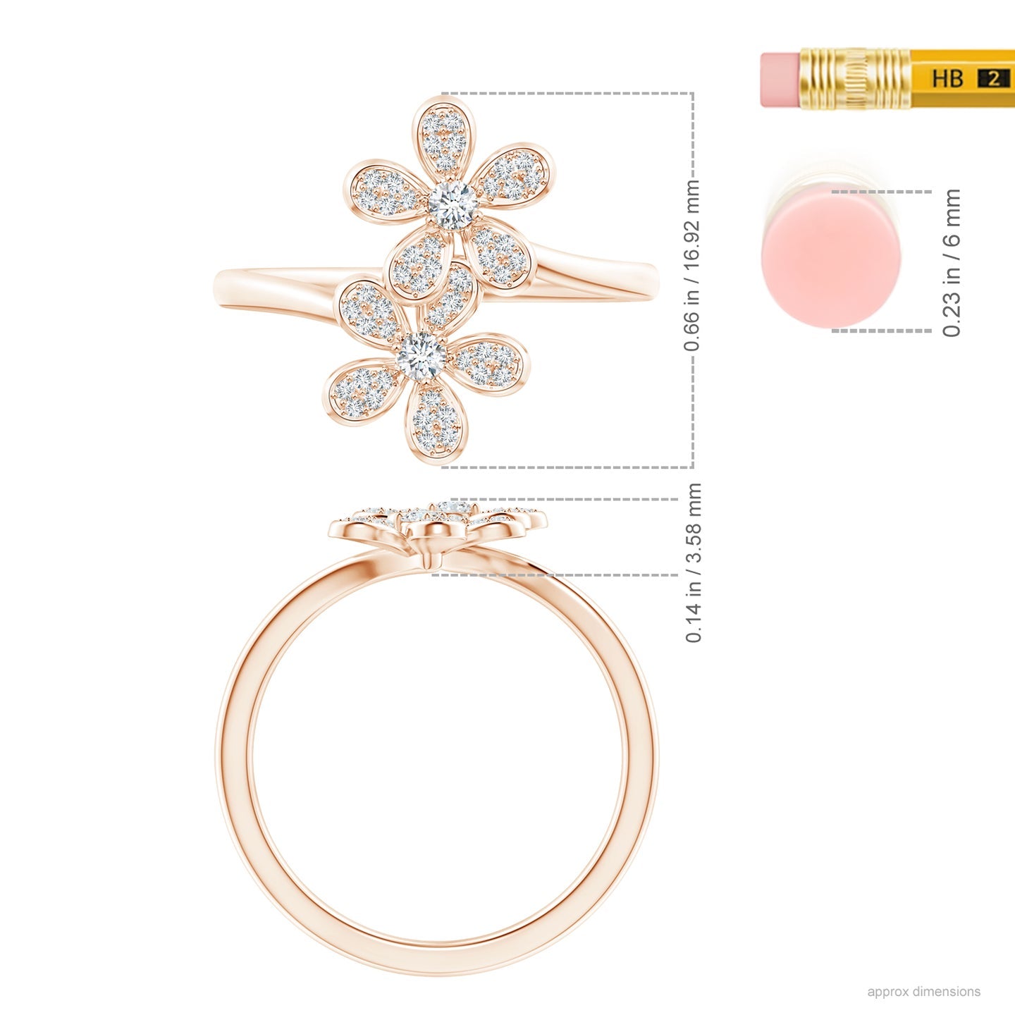 Lab-Grown Diamond Five Petal Flower Fashion Ring
