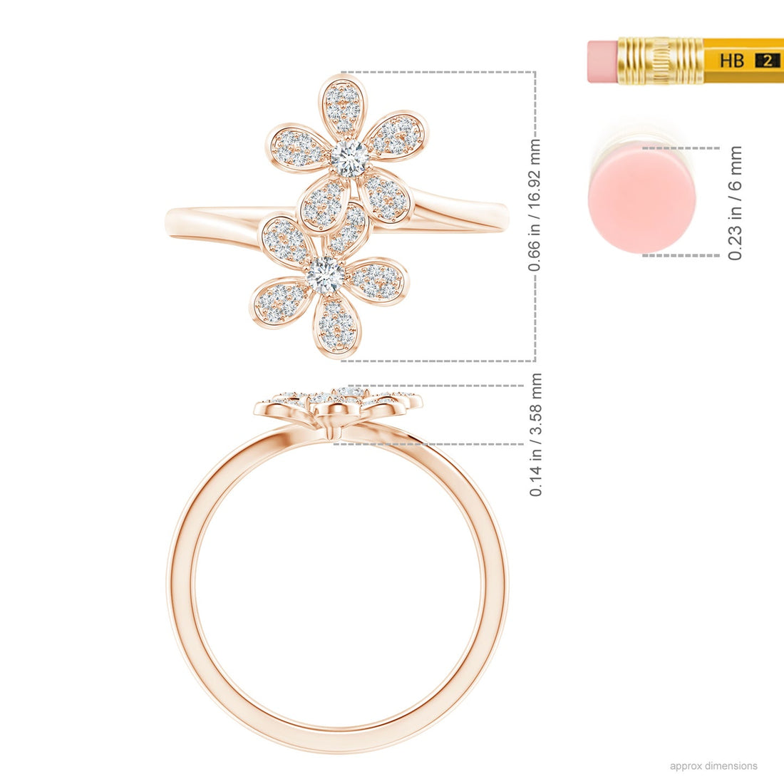 Lab-Grown Diamond Five Petal Flower Fashion Ring