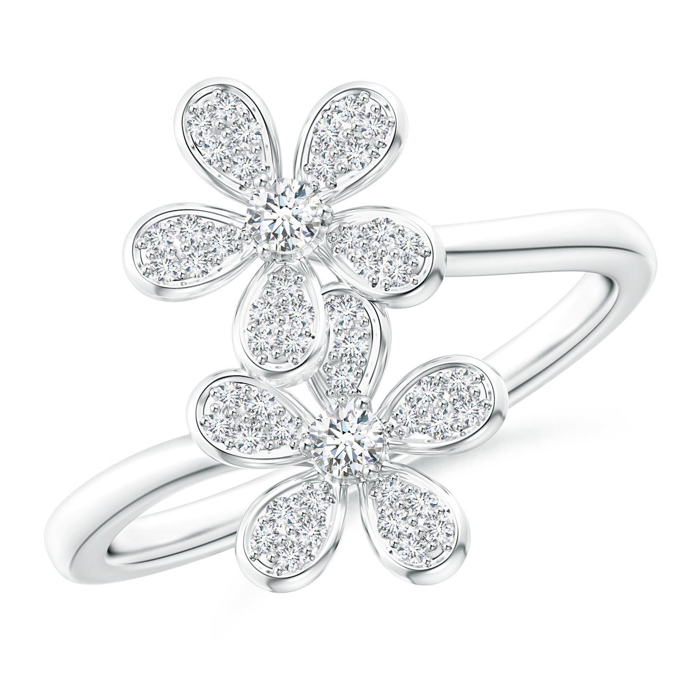 Lab-Grown Diamond Five Petal Flower Fashion Ring
