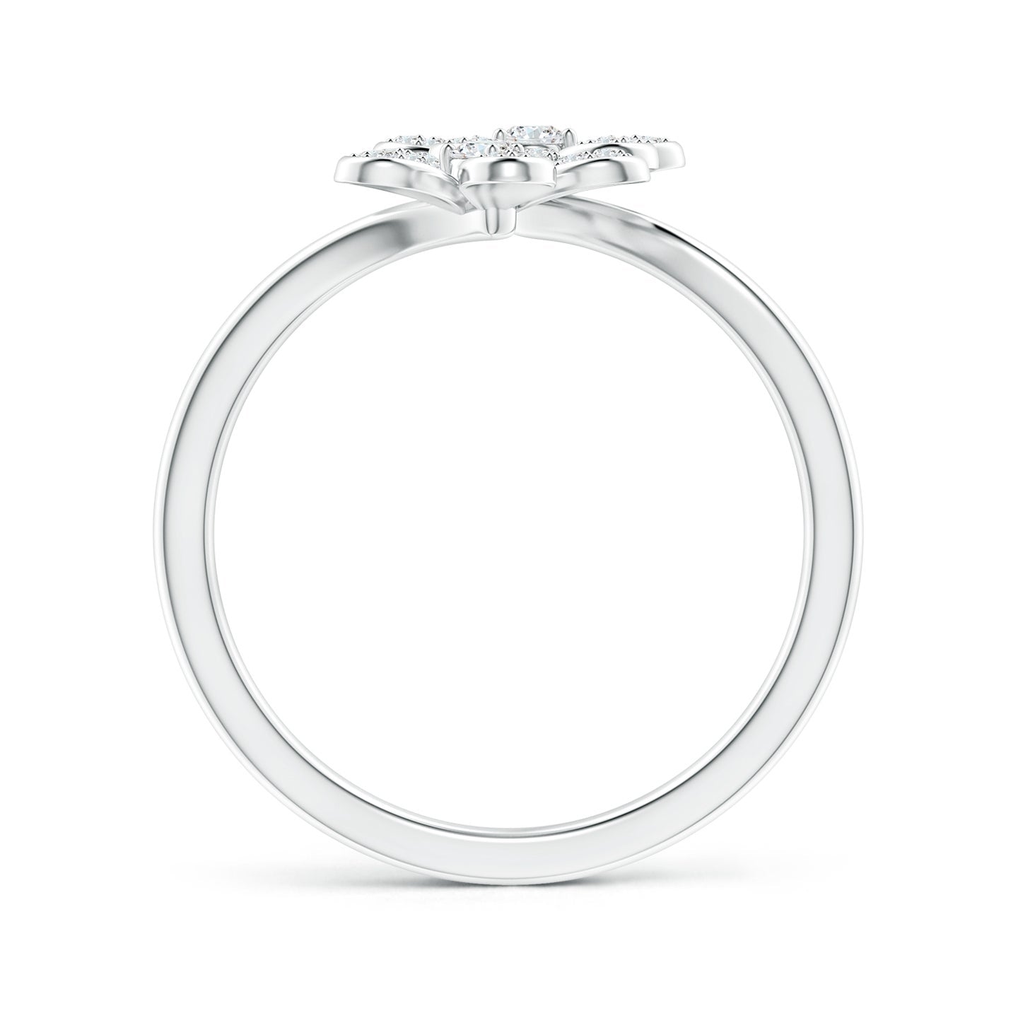 Lab-Grown Diamond Five Petal Flower Fashion Ring