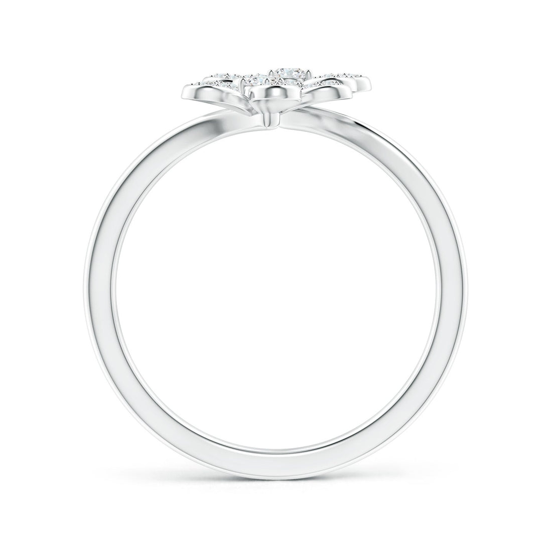 Lab-Grown Diamond Five Petal Flower Fashion Ring