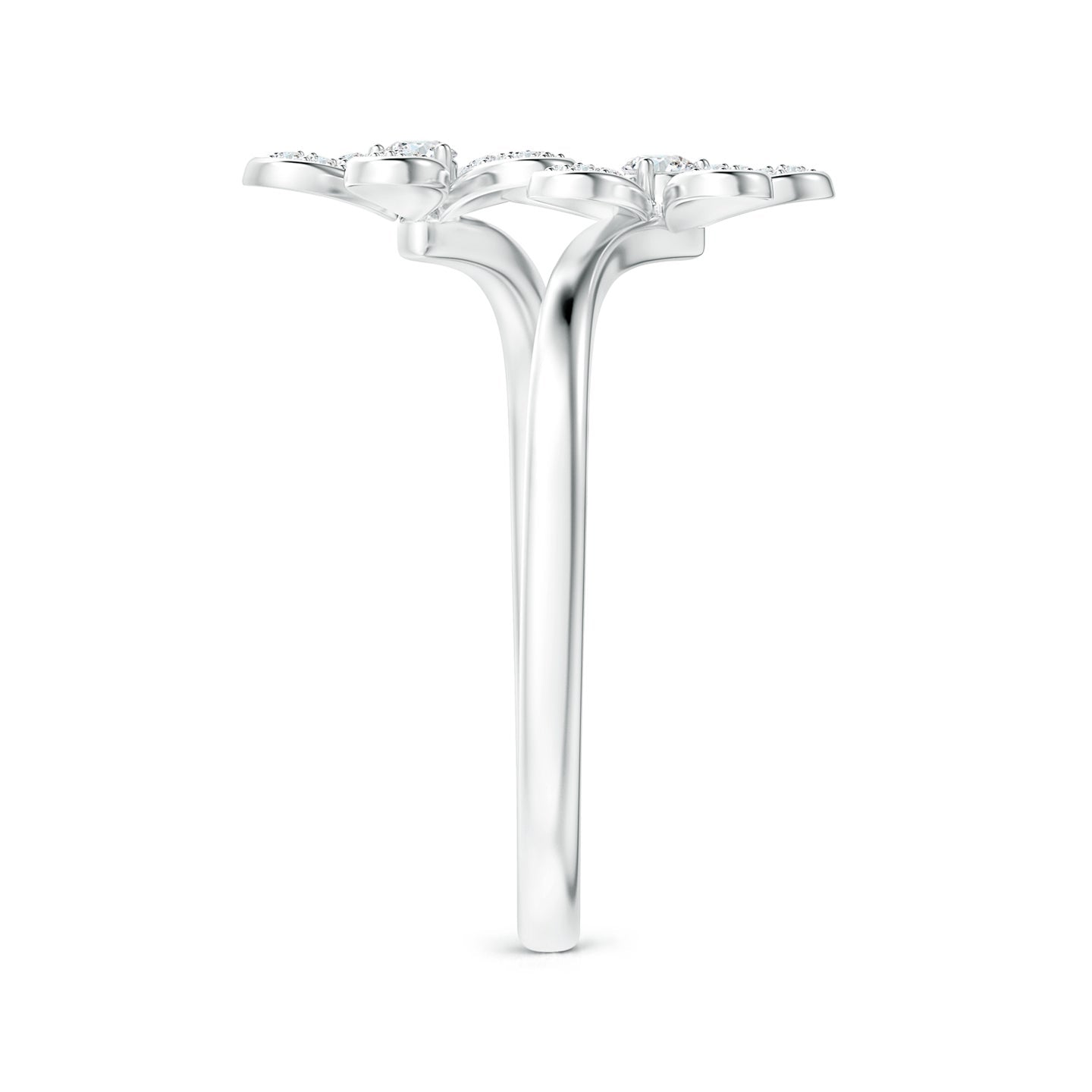 Lab-Grown Diamond Five Petal Flower Fashion Ring