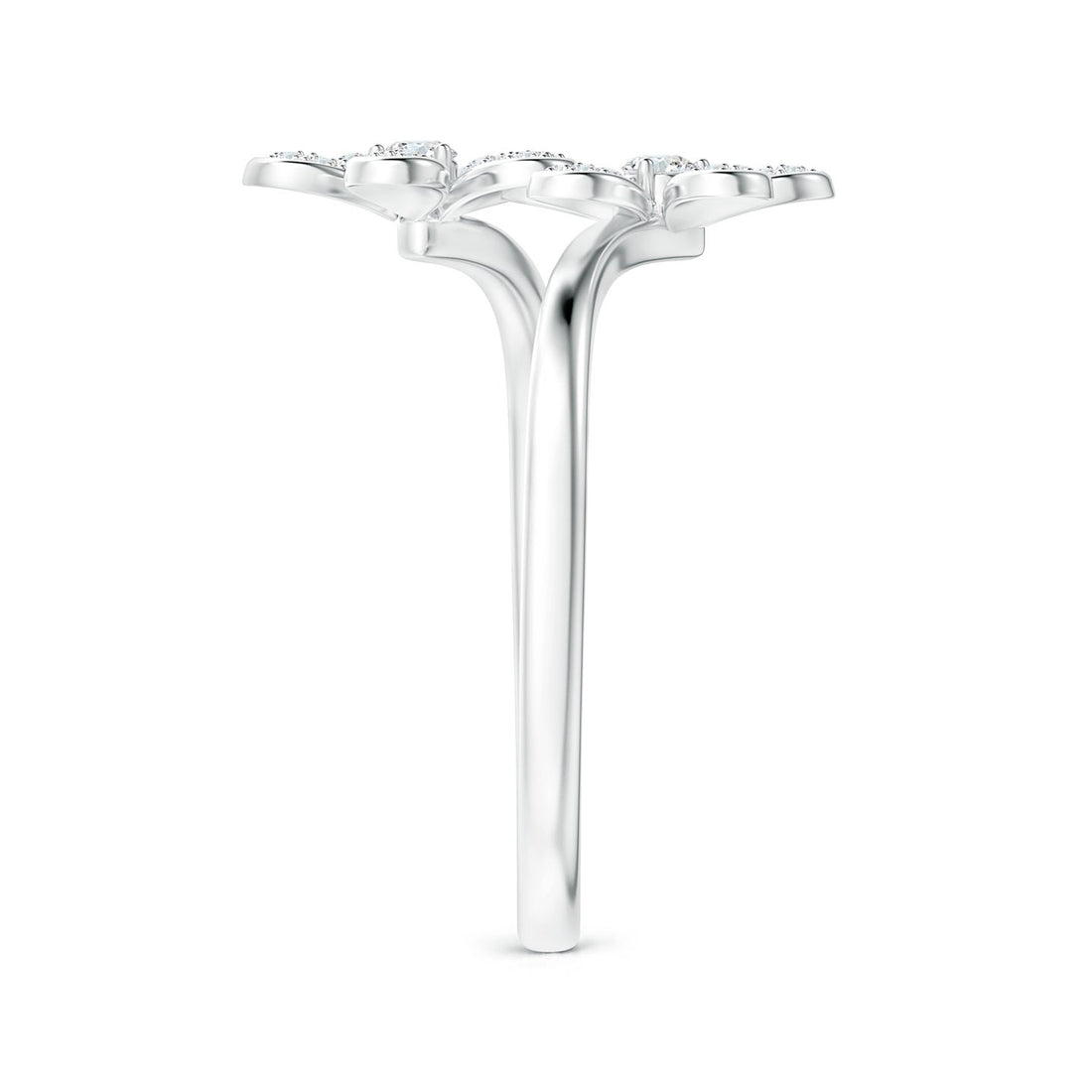 Lab-Grown Diamond Five Petal Flower Fashion Ring