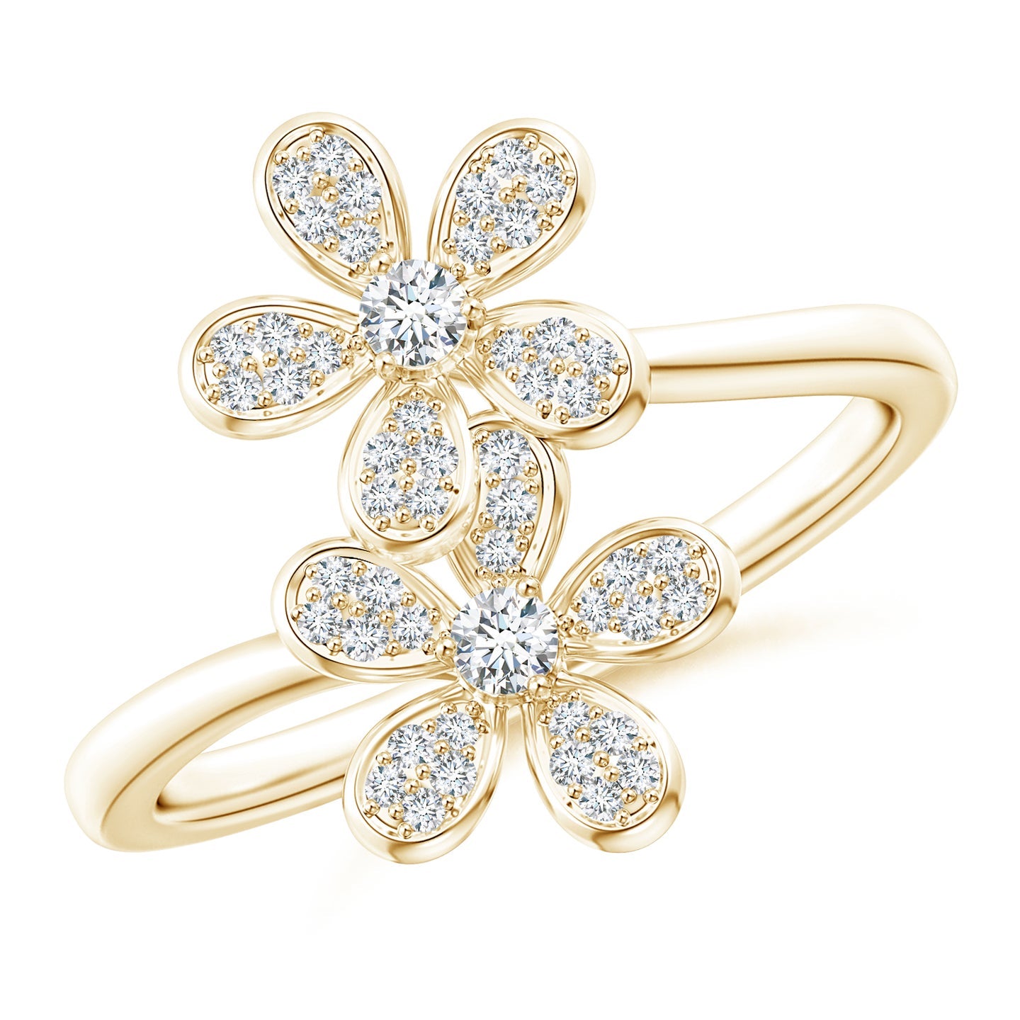 Lab-Grown Diamond Five Petal Flower Fashion Ring
