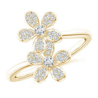 Lab-Grown Diamond Five Petal Flower Fashion Ring
