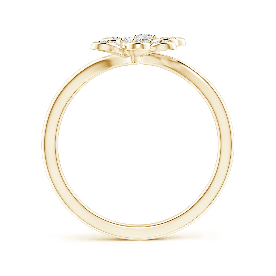 Lab-Grown Diamond Five Petal Flower Fashion Ring