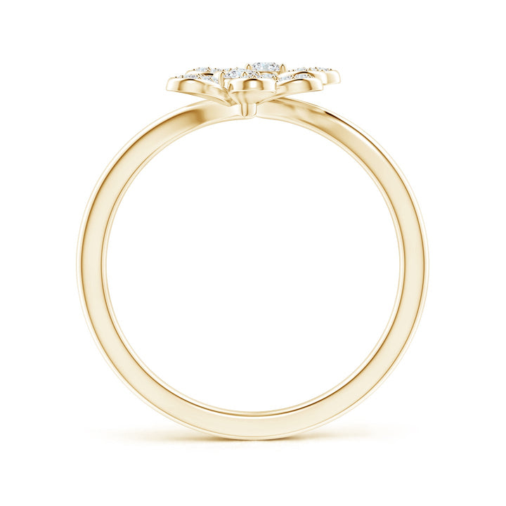 Lab-Grown Diamond Five Petal Flower Fashion Ring