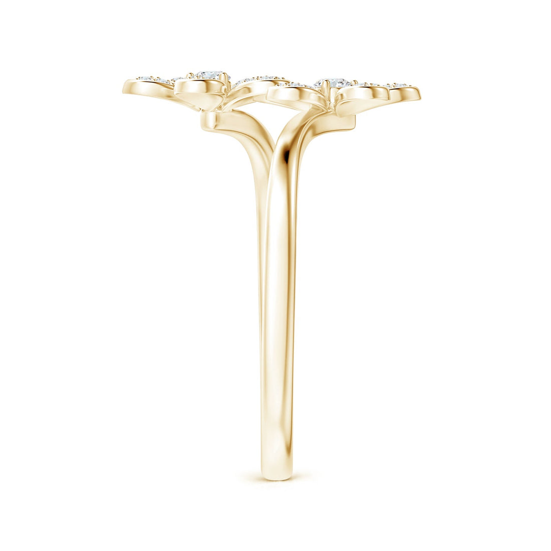 Lab-Grown Diamond Five Petal Flower Fashion Ring