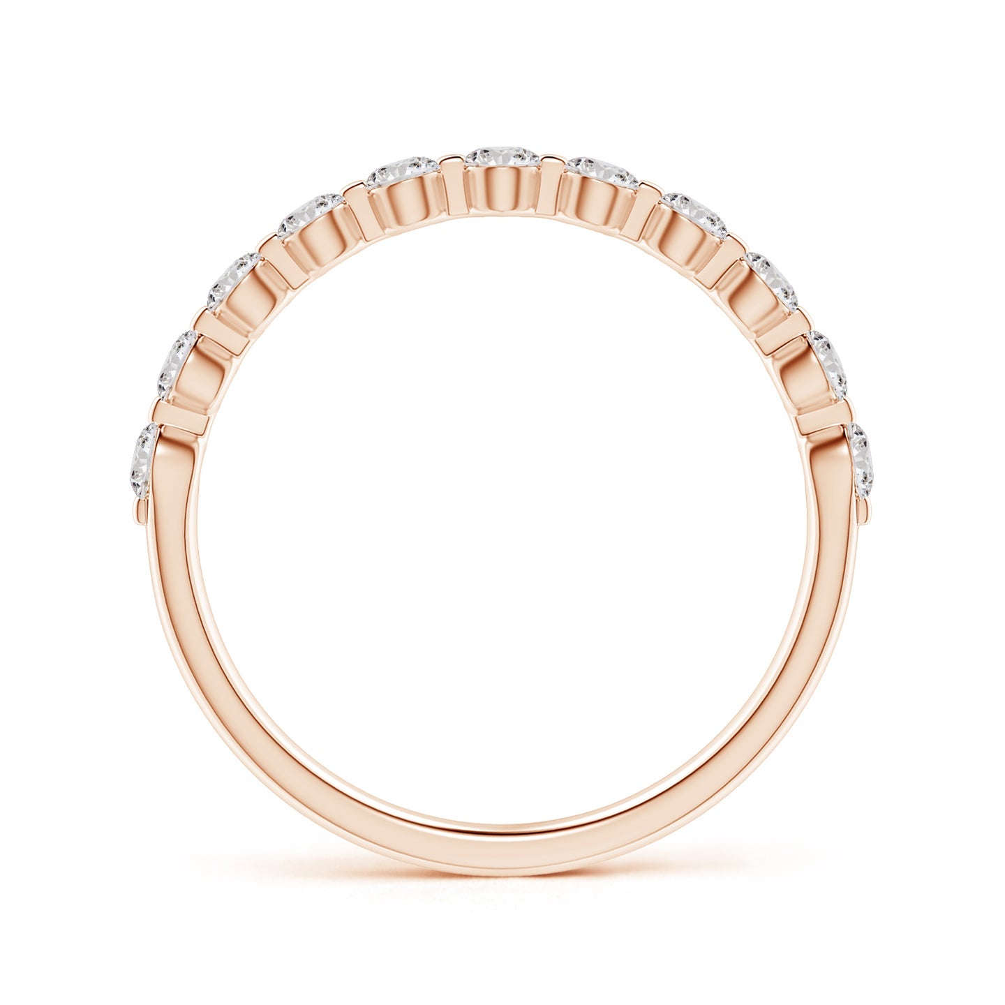 Floating Round Diamond Half Eternity Engagement & Wedding Band