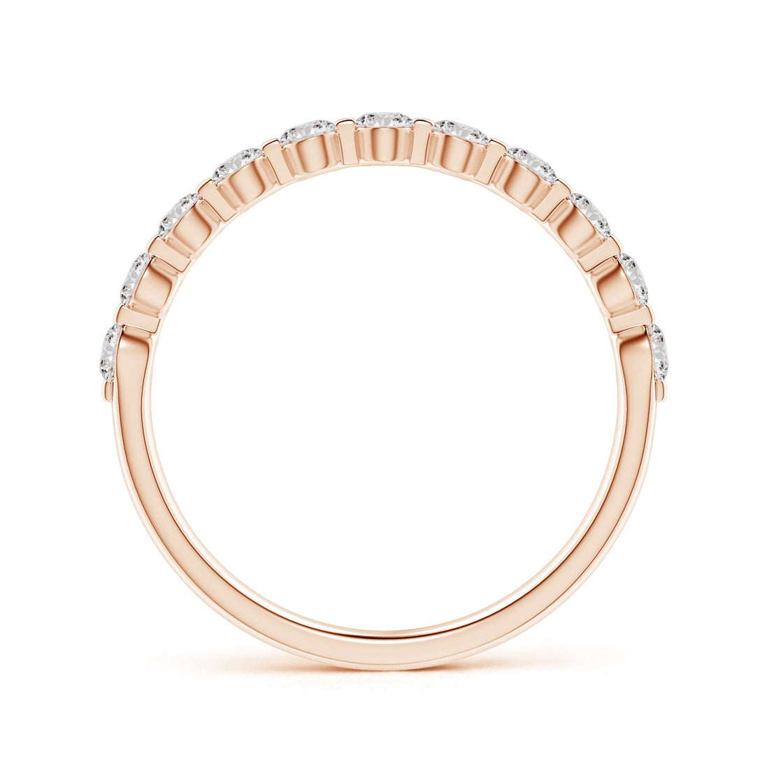 Floating Round Diamond Half Eternity Engagement & Wedding Band
