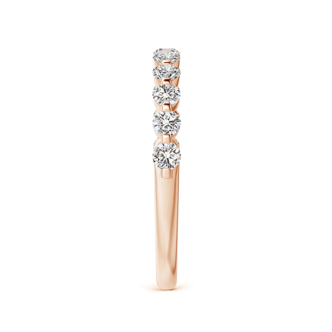 Floating Round Diamond Half Eternity Engagement & Wedding Band