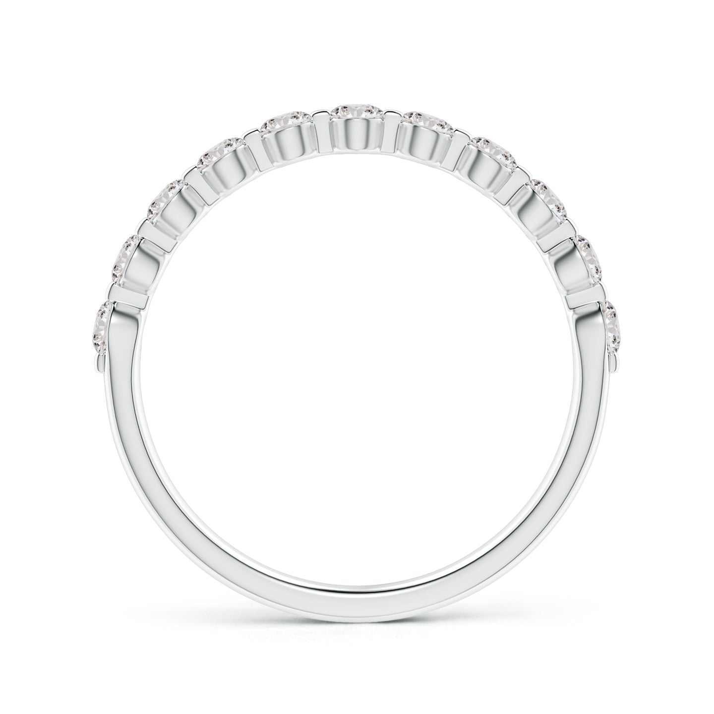 Floating Round Diamond Half Eternity Engagement & Wedding Band