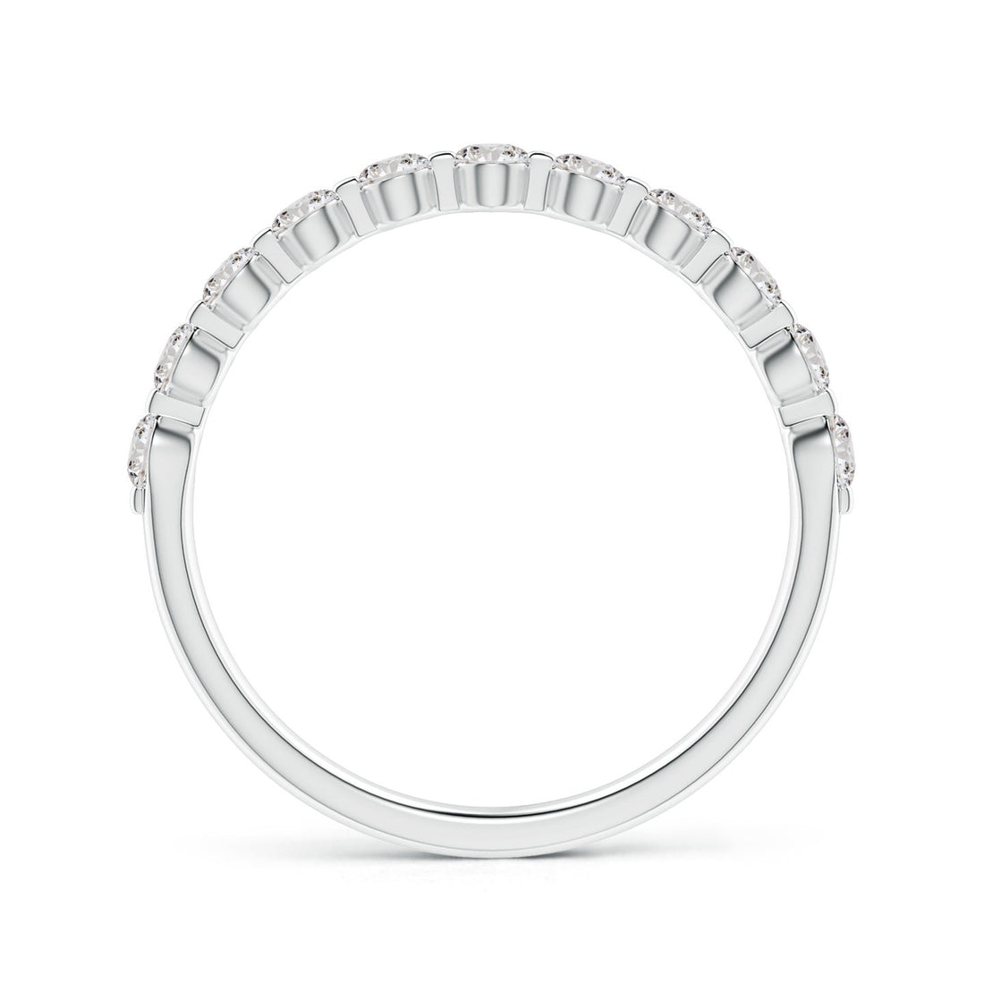 Floating Round Diamond Half Eternity Engagement & Wedding Band