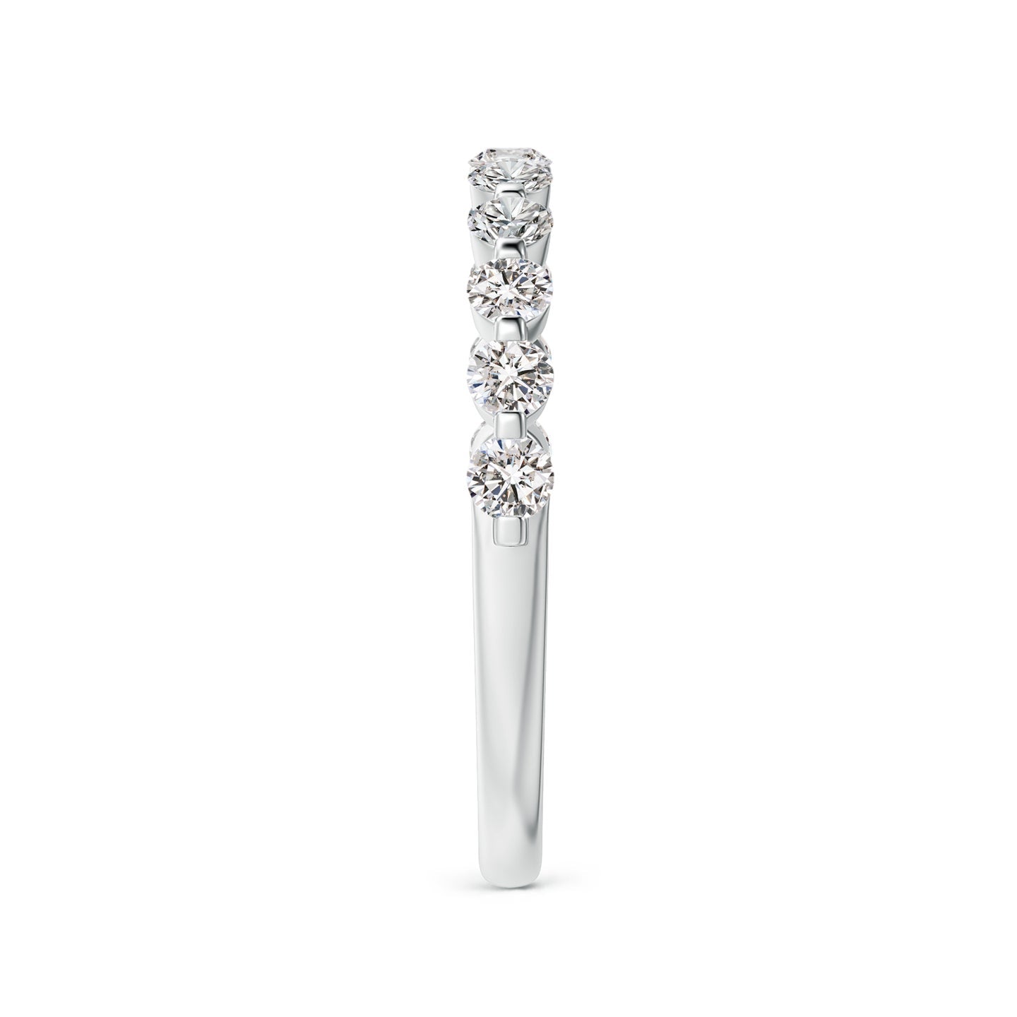 Floating Round Diamond Half Eternity Engagement & Wedding Band