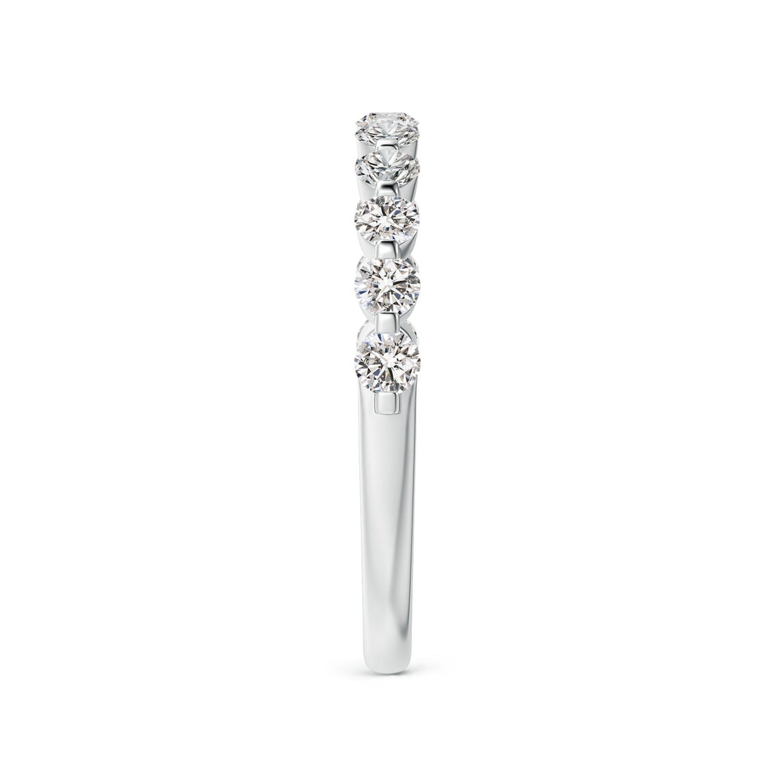 Floating Round Diamond Half Eternity Engagement & Wedding Band