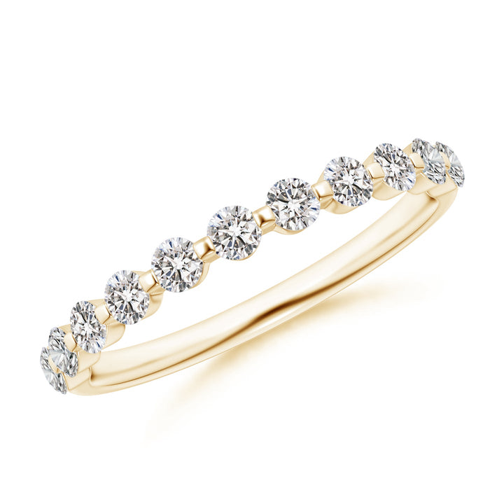 Floating Round Diamond Half Eternity Engagement & Wedding Band