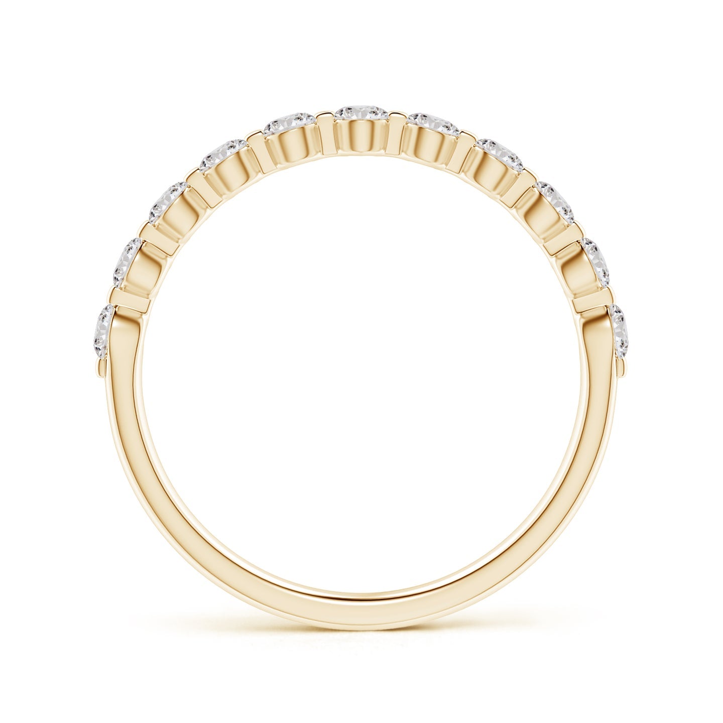 Floating Round Diamond Half Eternity Engagement & Wedding Band