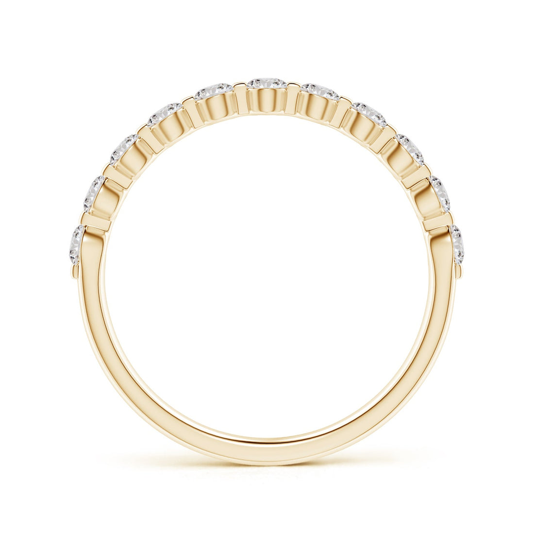 Floating Round Diamond Half Eternity Engagement & Wedding Band