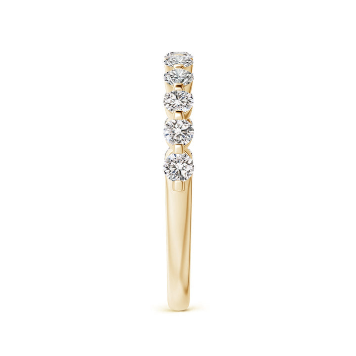 Floating Round Diamond Half Eternity Engagement & Wedding Band