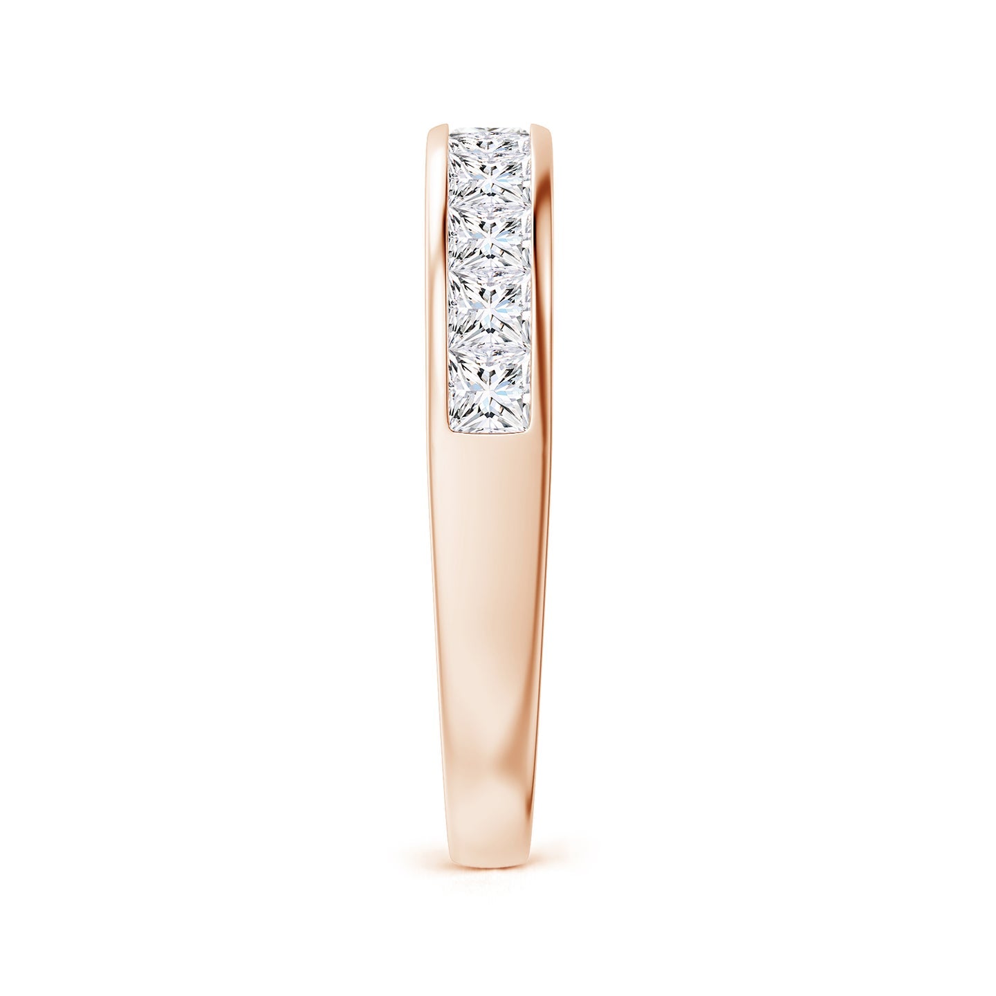 Princess Cut Lab Grown Diamond Channel Set Half Eternity Engagement & Wedding Band