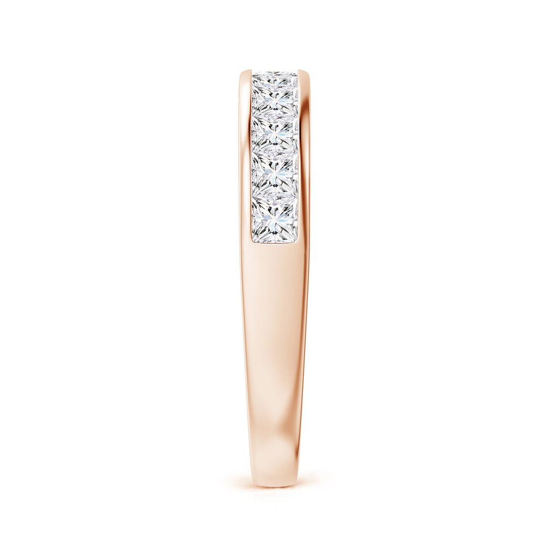 Princess Cut Lab Grown Diamond Channel Set Half Eternity Engagement & Wedding Band