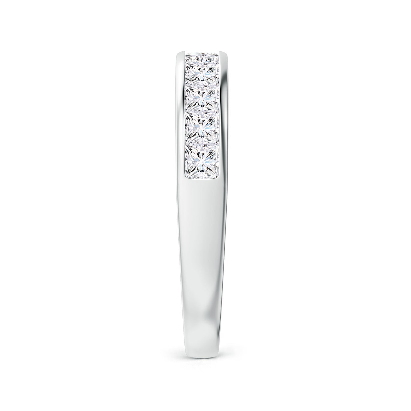 Princess Cut Lab Grown Diamond Channel Set Half Eternity Engagement & Wedding Band