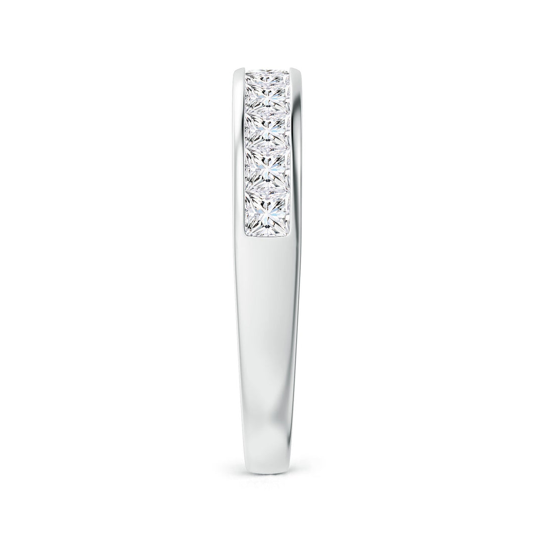 Princess Cut Lab Grown Diamond Channel Set Half Eternity Engagement & Wedding Band