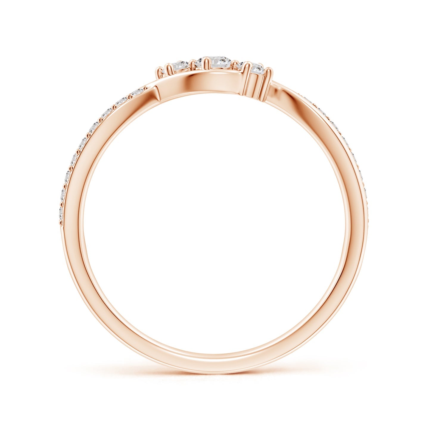 Three Stone Infinity Twist Diamond Ring