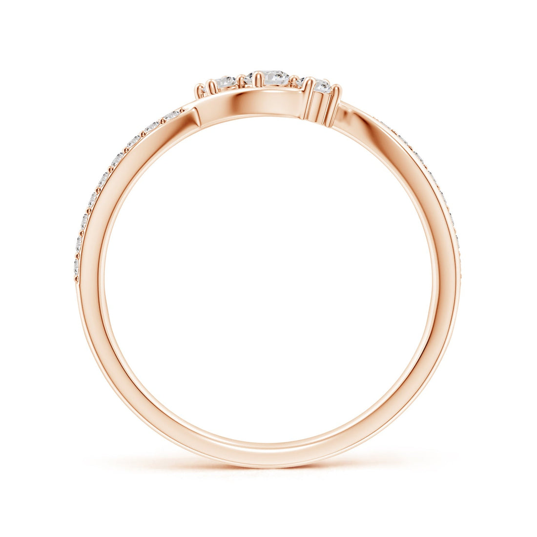 Three Stone Infinity Twist Diamond Ring