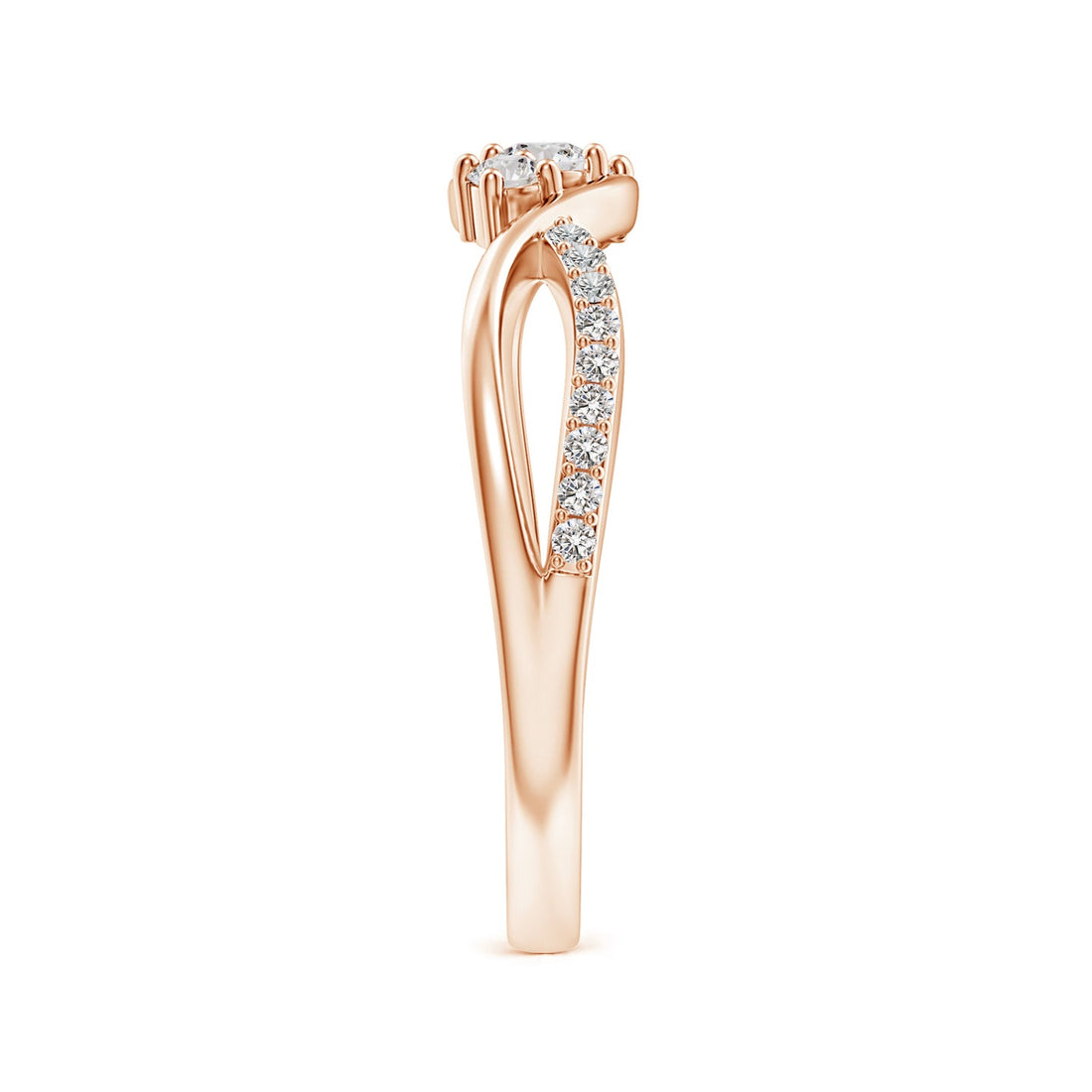 Three Stone Infinity Twist Diamond Ring