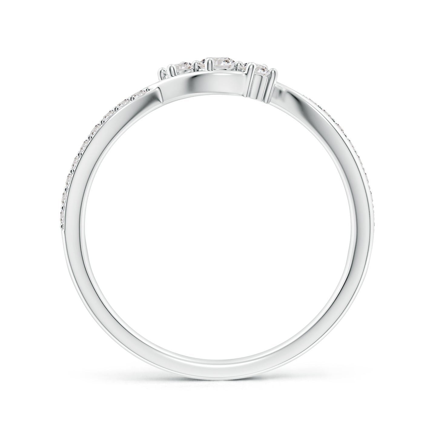 Three Stone Infinity Twist Diamond Ring