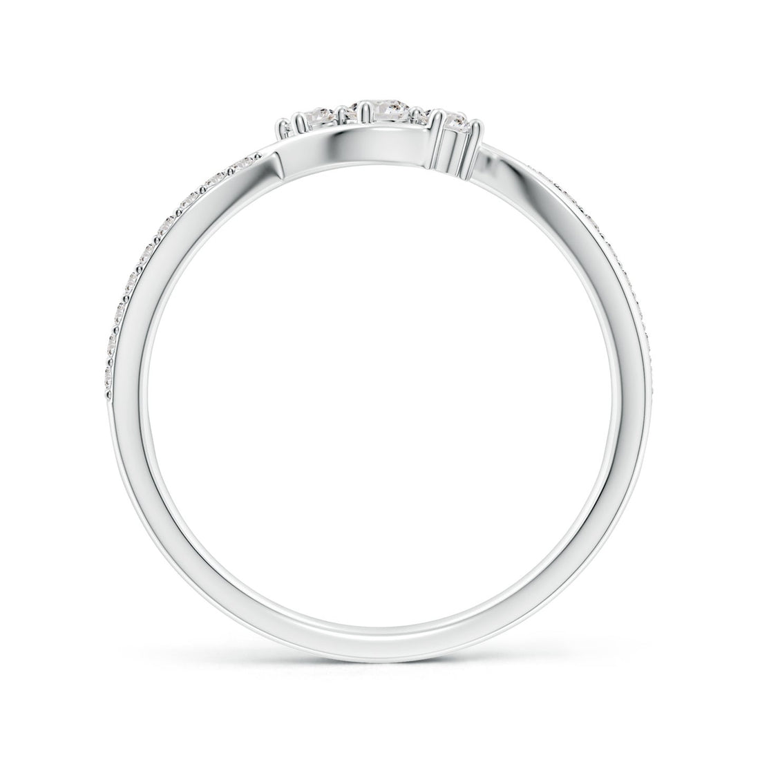 Three Stone Infinity Twist Diamond Ring