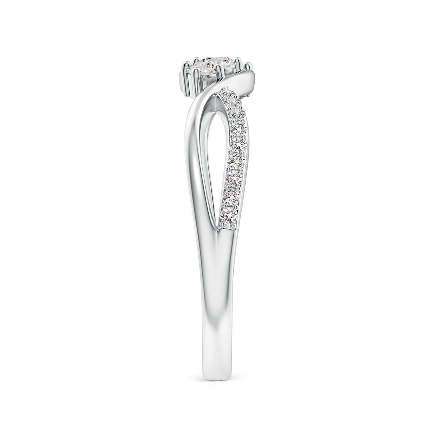 Three Stone Infinity Twist Diamond Ring