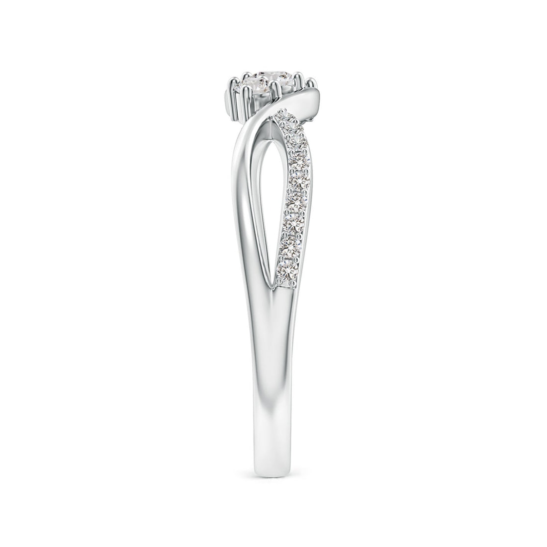 Three Stone Infinity Twist Diamond Ring