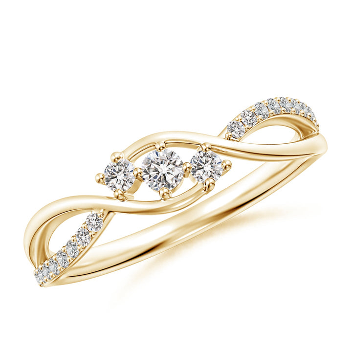 Three Stone Infinity Twist Diamond Ring