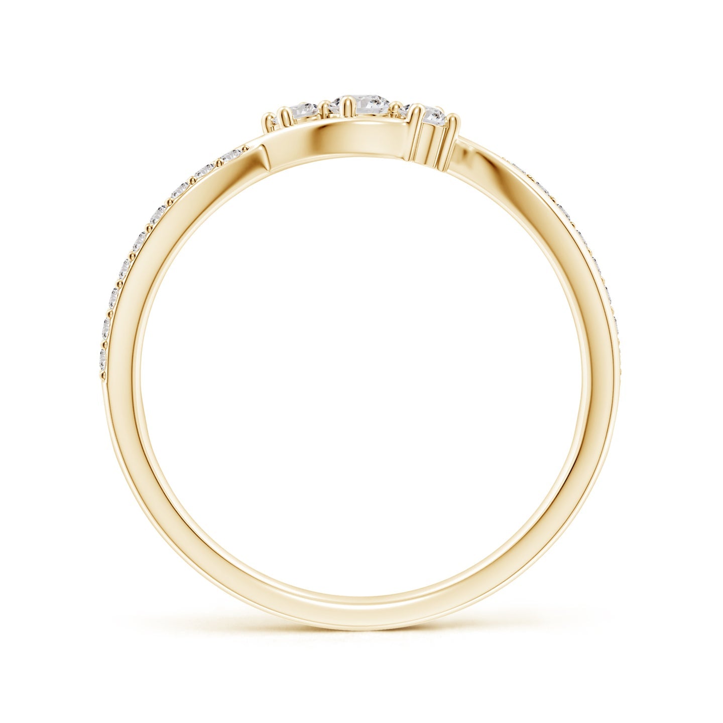 Three Stone Infinity Twist Diamond Ring