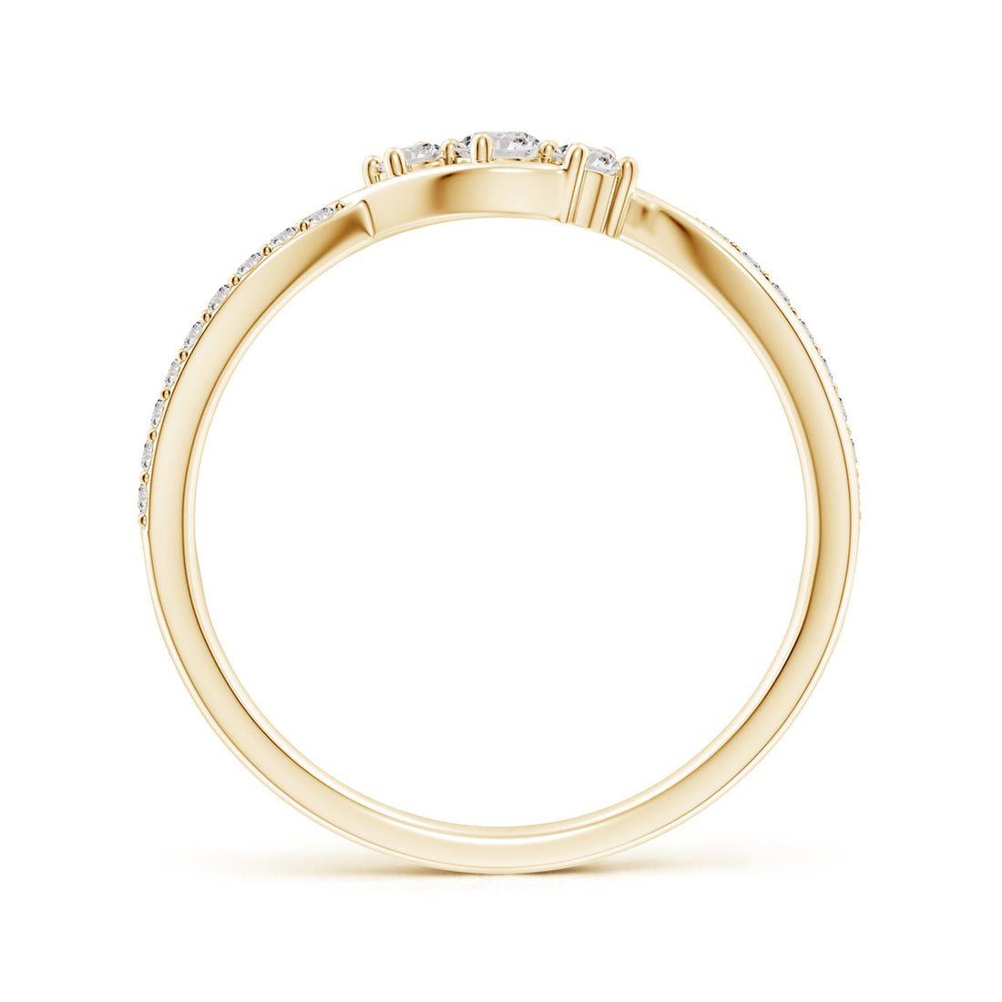 Three Stone Infinity Twist Diamond Ring