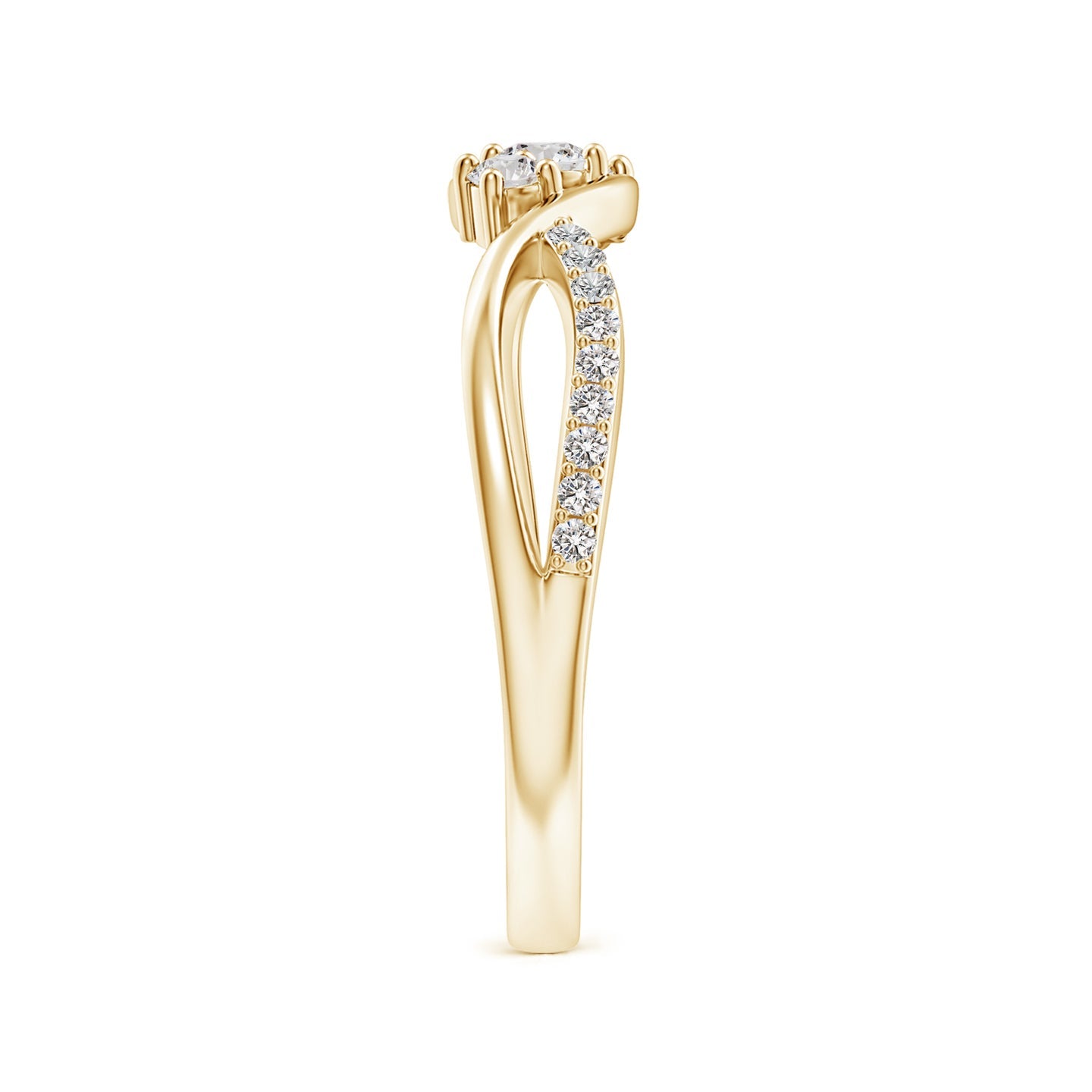 Three Stone Infinity Twist Diamond Ring