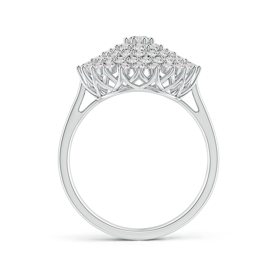 Multi-Row Graduating Diamond Cluster Cocktail Engagement & Wedding Ring