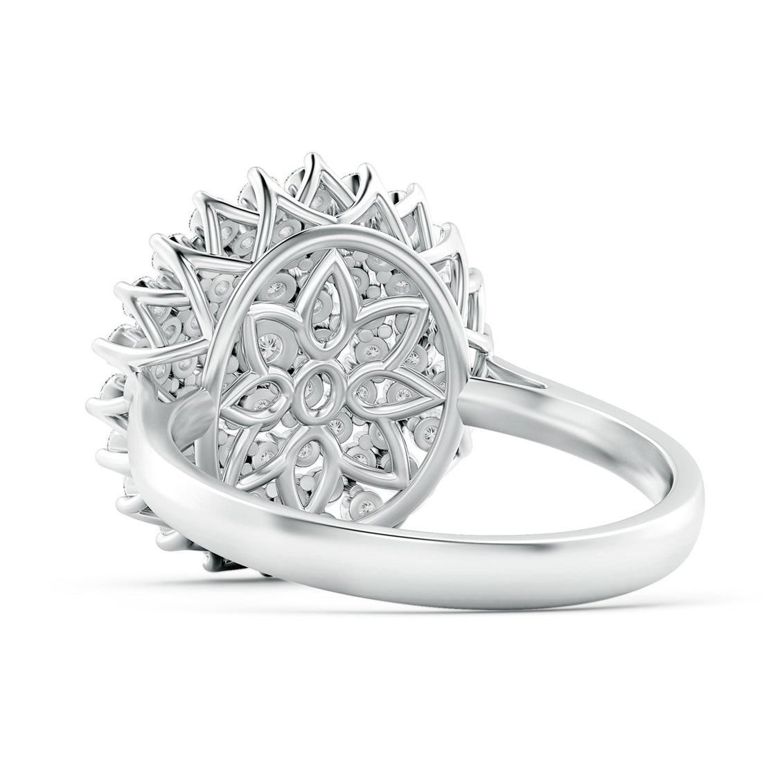 Multi-Row Graduating Diamond Cluster Cocktail Engagement & Wedding Ring