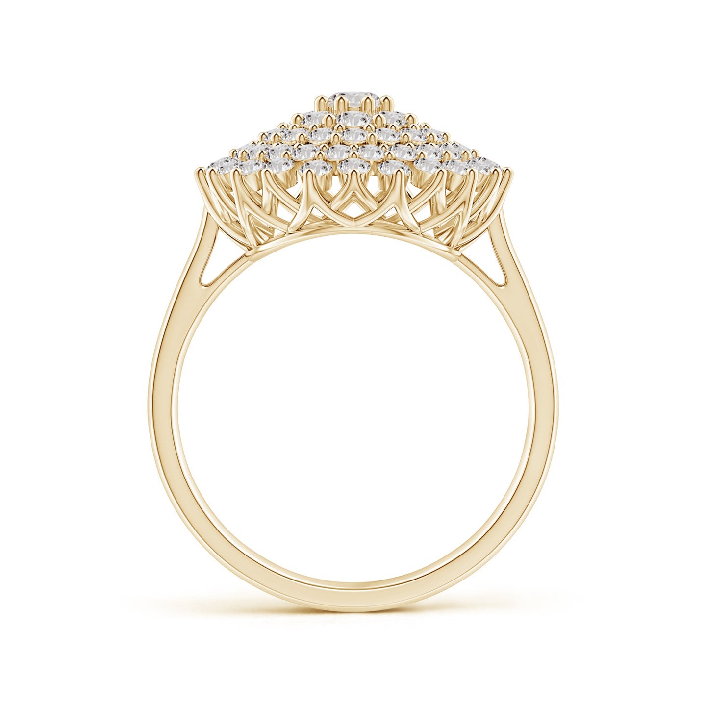 Multi-Row Graduating Diamond Cluster Cocktail Engagement & Wedding Ring