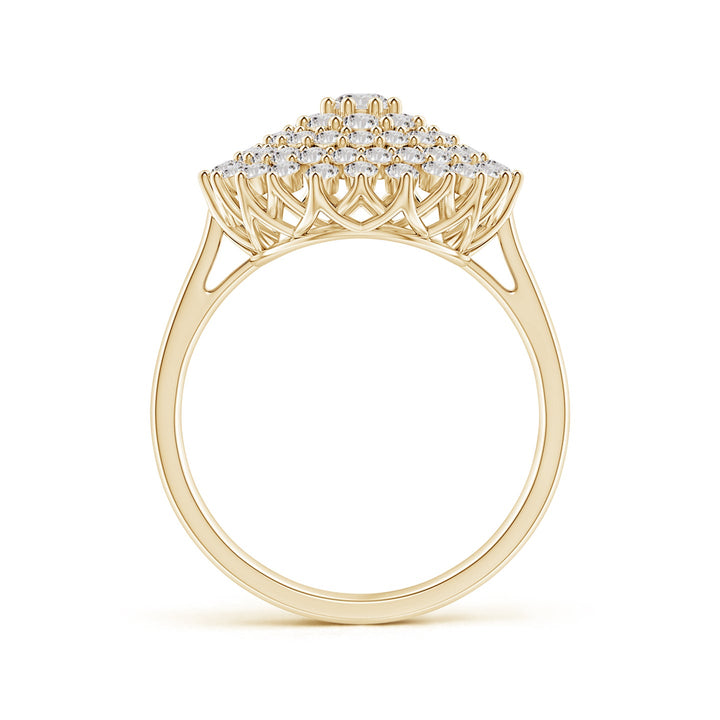 Multi-Row Graduating Diamond Cluster Cocktail Engagement & Wedding Ring