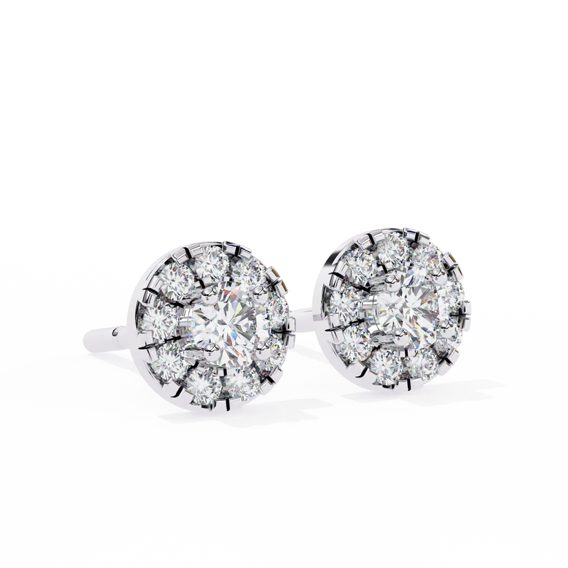 Aurelia Round Brilliant-Cut Diamond Double Halo Stud Earrings ✨
