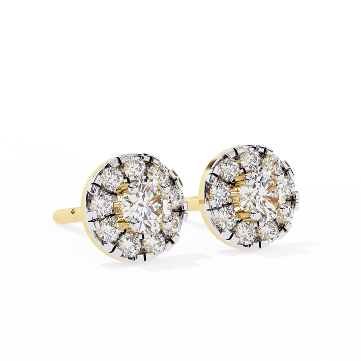 Aurelia Round Brilliant-Cut Diamond Double Halo Stud Earrings ✨